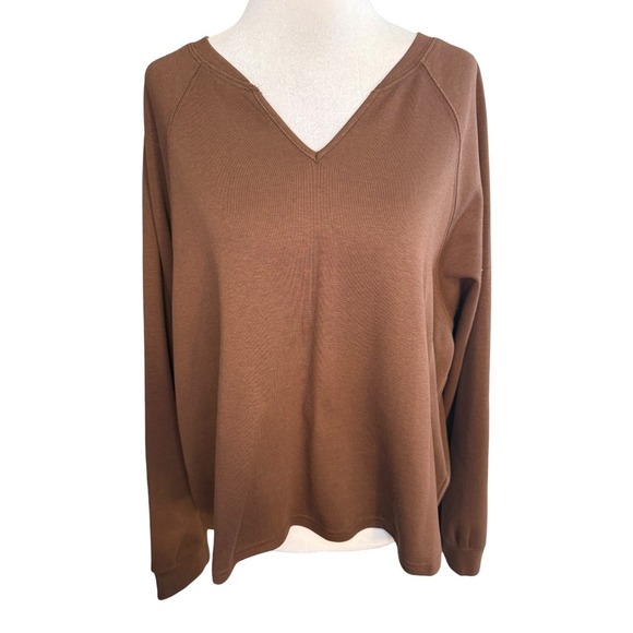 Listicle Sweaters - Listicle Brown V Neck Long‎ Sleeve Sweater Top Women's Size Large NWT